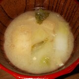 白菜&えのき茸&しいたけ&油揚げの味噌汁(白味噌)